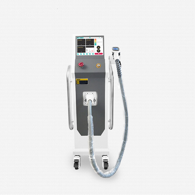 Vertical three wavelength 808 755 1064nm diode laser for hair removal. Buy a cosmetic laser for hair removal. Chinese factory.