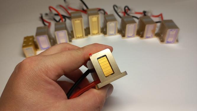 Testing the functionality of a diode laser handle for hair removal. Testing the functionality of a diode laser handle for hair removal.