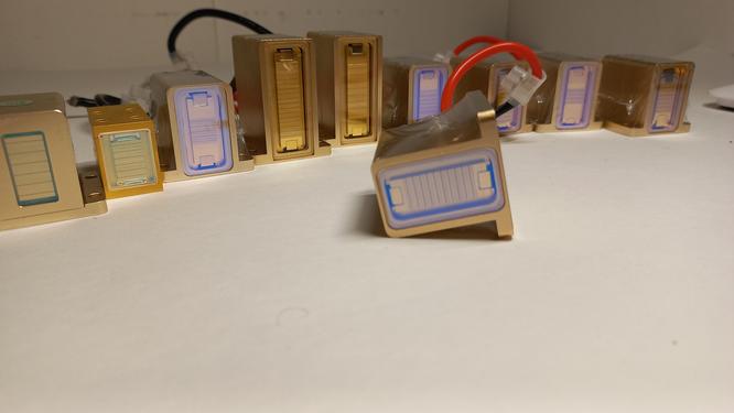 Testing the laser handle in maximum power mode. Testing the laser handle in maximum power mode.