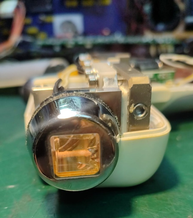 Diode laser prism and tip glass repair